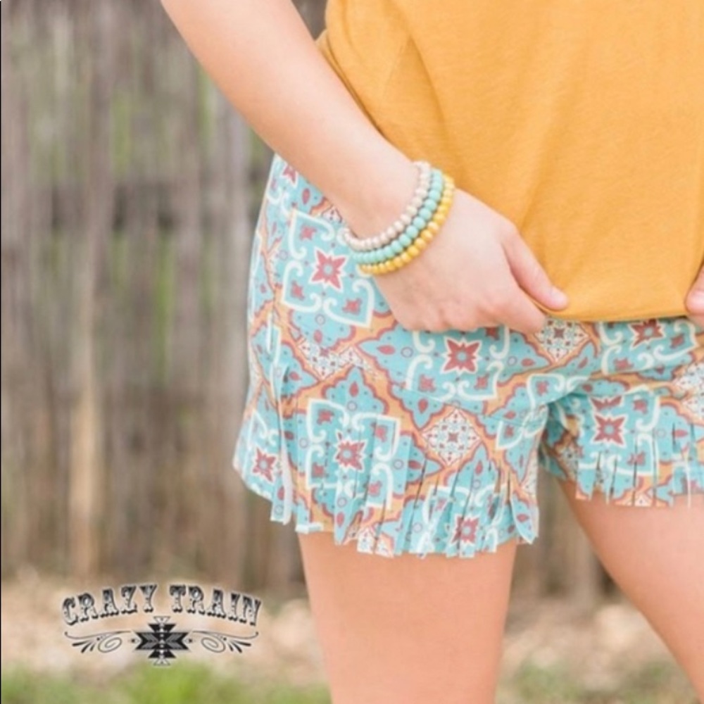 Crazy Train fringe shorts